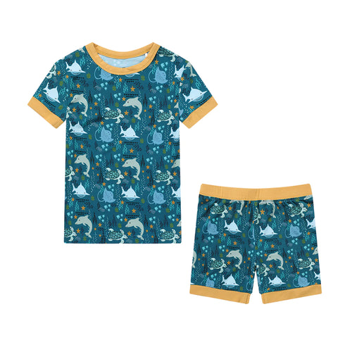 Emerson and Friends- Ocean Friends Bamboo Short Sleeve Pajama Set (2T-5)