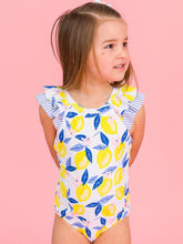 Load image into Gallery viewer, Rufflebutts- Bow V-Back One Piece Swimsuit (3m-24m)