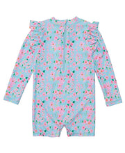 Load image into Gallery viewer, Snapper Rock-Daisy Chain L/S Sun Suit (Blue, 3m-24m)