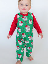 Load image into Gallery viewer, Ruggedbutts- Baby Boys Green Santa Joy Knit Longall Pocket Romper (0-24m)