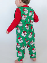 Load image into Gallery viewer, Ruggedbutts- Baby Boys Green Santa Joy Knit Longall Pocket Romper (0-24m)