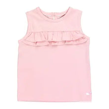 Load image into Gallery viewer, Ruffle Butts- Girls Pink Knit Ruffle Trim Tank (3m-5)