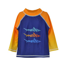 Load image into Gallery viewer, Flap Happy - Kids UPF50+ Graphic Rash Guard Swim Top for Boys: Manatee Lagoon (6m-10y)