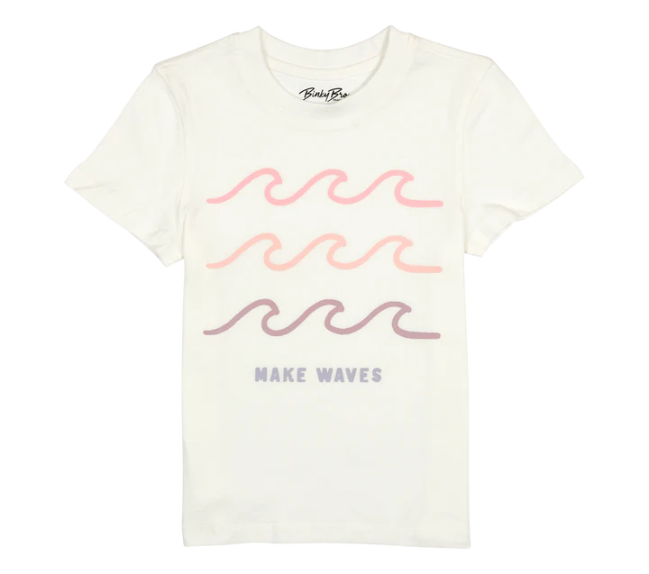 Binky Bros- Wavy T-Shirt (White, 2-6y)