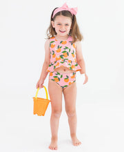 Load image into Gallery viewer, RuffleButts: Orange You The Sweetest Reversible Peplum Tankini 2-Piece Swimsuit