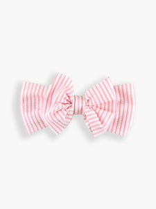Ruffle Butts- Pink Seersucker Swim Bow Headband