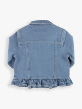 Load image into Gallery viewer, Ruffle Butts- Girls Light Wash Ruffle Denim Jacket, 6-24m