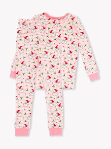 Ruffle Butts- Dear Santa Ruffle Pajama Set (Pink Dear Santa, 0-24m)