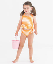 Load image into Gallery viewer, RuffleButts: Orange You The Sweetest Reversible Peplum Tankini 2-Piece Swimsuit