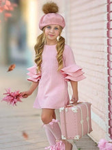 Load image into Gallery viewer, Mia Belle Girls - Best Pick Pink Tiered Sleeve Dress (2T-8Y)