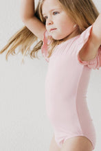 Load image into Gallery viewer, Vintage Pink S/S Flutter Sleeve Leotard