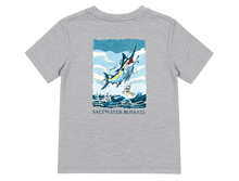 Load image into Gallery viewer, Saltwater Boys- Offshore Boat Tee SS- Grey(2T-10/12Y)