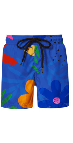 Pepita & Me- Floral Boardshorts (Royal Blue, 2-14)