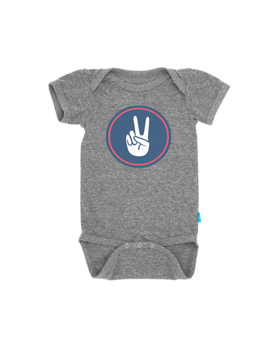 Feather 4 Arrow- Peace Sign One Piece (Grey, NB-24m)