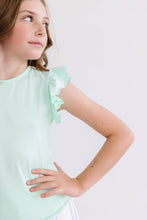 Load image into Gallery viewer, Pastel Green S/S Ruffle Tee