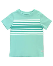 Load image into Gallery viewer, Ruffle Butts- Short Sleeve Stripe T-Shirt (Ocean Teal, 2-6)