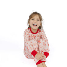Load image into Gallery viewer, Emerson &amp; Friends - Candy Cane Coquette Two-Piece Bamboo Christmas Pajama Set (2t-8/9y)