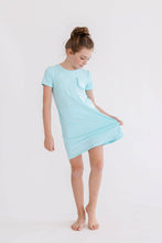Load image into Gallery viewer, Aqua T-Shirt Dress