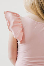Load image into Gallery viewer, Vintage Pink S/S Flutter Sleeve Leotard