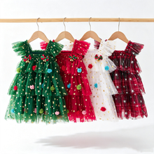 Load image into Gallery viewer, Little Trendy - Girls Christmas Sequin Dress Holiday Tulle Dress