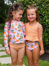 Load image into Gallery viewer, RuffleButts: Orange You The Sweetest Reversible Peplum Tankini 2-Piece Swimsuit
