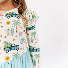 Load image into Gallery viewer, Emerson &amp;Friends - Coastal Christmas Flutter Long Sleeve Tulle Twirl Dress (6m-24m)