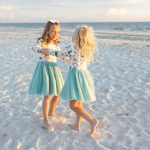 Load image into Gallery viewer, Emerson &amp;Friends - Coastal Christmas Flutter Long Sleeve Tulle Twirl Dress (6m-24m)