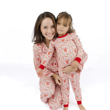 Load image into Gallery viewer, Emerson &amp; Friends - Candy Cane Coquette Two-Piece Bamboo Christmas Pajama Set (2t-8/9y)