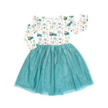 Load image into Gallery viewer, Emerson &amp;Friends - Coastal Christmas Flutter Long Sleeve Tulle Twirl Dress (6m-24m)