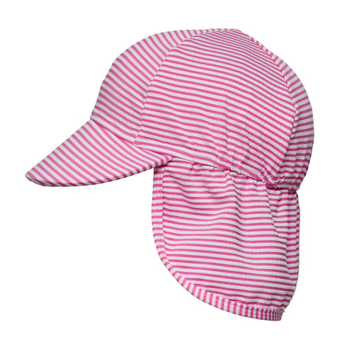 Snapper Rock- Floating Flap Hat (Raspberry Stripe, S-XL)