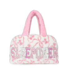 Load image into Gallery viewer, OMG - SLEEPOVER' Plush Bow Print Medium Duffle Bag