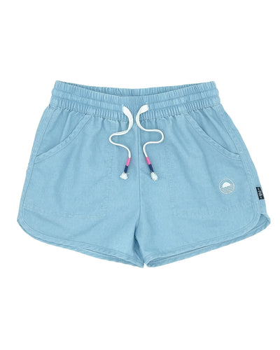 Feather 4 Arrow- Daisy Chambray Shorts (Faded Indigo, Infant)