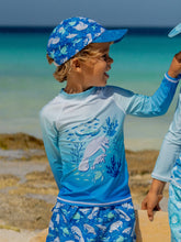 Load image into Gallery viewer, Flap Happy - Kids UPF50+ Graphic Rash Guard Swim Top for Boys: Manatee Lagoon (6m-10y)