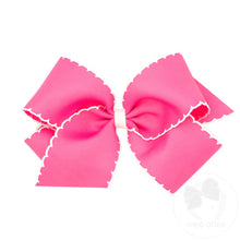 Load image into Gallery viewer, Wee Ones- King Moonstitch Grosgrain Hair Bow with Contrasting Wrap