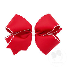 Load image into Gallery viewer, Wee Ones- King Moonstitch Grosgrain Hair Bow with Contrasting Wrap