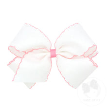 Load image into Gallery viewer, Wee Ones- King Moonstitch Grosgrain Hair Bow with Contrasting Wrap