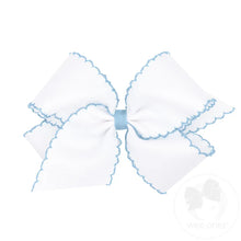Load image into Gallery viewer, Wee Ones- King Moonstitch Grosgrain Hair Bow with Contrasting Wrap
