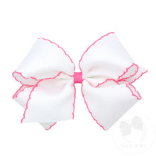 Load image into Gallery viewer, Wee Ones- King Moonstitch Grosgrain Hair Bow with Contrasting Wrap