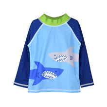 Load image into Gallery viewer, Flap Happy - Kids UPF50+ Graphic Rash Guard Swim Top for Boys: Manatee Lagoon (6m-10y)
