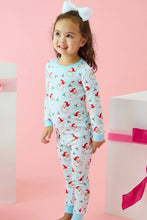 Load image into Gallery viewer, RuffleButts - SoftSnooze™ Kids Bamboo Viscose Blue Dear Santa Long Sleeve Pajama Set (12/18m-9/10)