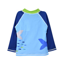 Load image into Gallery viewer, Flap Happy - Kids UPF50+ Graphic Rash Guard Swim Top for Boys: Manatee Lagoon (6m-10y)