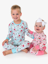 Load image into Gallery viewer, RuffleButts - SoftSnooze™ Kids Bamboo Viscose Blue Dear Santa Long Sleeve Pajama Set (12/18m-9/10)