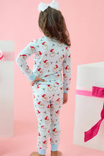 Load image into Gallery viewer, RuffleButts - SoftSnooze™ Kids Bamboo Viscose Blue Dear Santa Long Sleeve Pajama Set (12/18m-9/10)