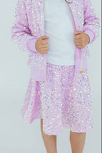 Load image into Gallery viewer, Lilac Velvet Sequin Twirl Skort