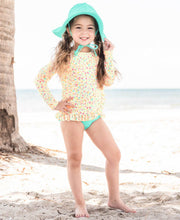 Load image into Gallery viewer, Ruffle Butts: Girls Island Blue Swim Hat