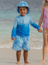 Load image into Gallery viewer, Flap Happy - Kids UPF50+ Wesley Swim Trunks with Mesh Liner for Boys: Manatee Lagoon (2t-8y)