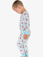 Load image into Gallery viewer, RuffleButts - SoftSnooze™ Kids Bamboo Viscose Blue Dear Santa Long Sleeve Pajama Set (12/18m-9/10)