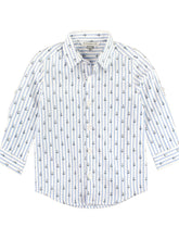Load image into Gallery viewer, RuggedButts- Long Sleeve Button Down Shirt- Anchors Ahoy Stripe  (2T-5)