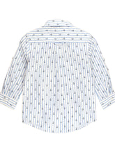 Load image into Gallery viewer, RuggedButts- Long Sleeve Button Down Shirt- Anchors Ahoy Stripe  (2T-5)