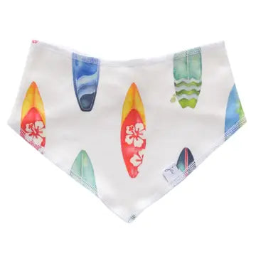 Jennifer Ann- Organic Bandana Bib - Surf Boards (OS)